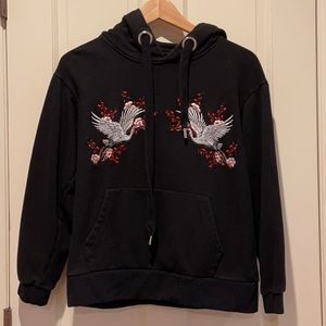 Bird Embroidered Hoodie